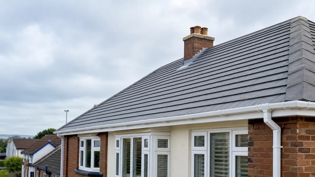 New tiled roof on a tidy UK home