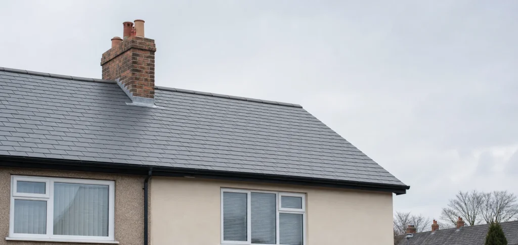 Chimney flashing on a tiled UK home roof